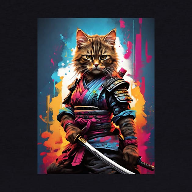 A Fierce Kitten Samurai by likbatonboot